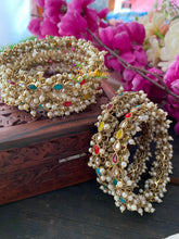 Navarathna Multicolor Stone Kundan Bangles-G2744